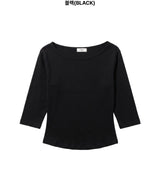 フニボートネック4分の3スリーブTシャツ