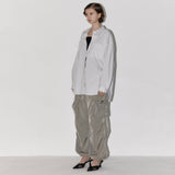 Essential pocket slit shirt  Light gray