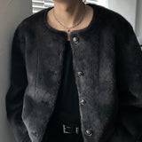 MG mink puffer tweed reversible jacket (2 colors)
