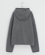 [unisex] ケニエフードカラーマッチングフリースジップアップジャンパー