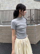 リブハーフネックTシャツ (4C)