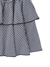 Fluffy double skirt_stripe black