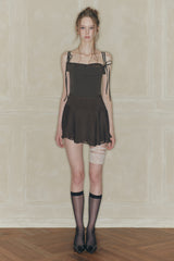 HEART RIBBON DRESS brown