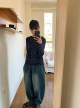 26SS★ [BAONHAUS]ソレアフラワーリブ長袖Tシャツ