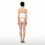 Adore halter top bikini set [white]