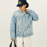 Painting Denim Crop Jacket