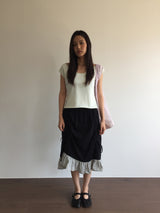 Le Shirring Curtain Midi Skirt (2color)