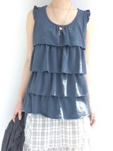 cream checkered pocket skirt
