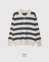 #LM Daily Multi Border Collar Knit (3color)