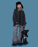 striped boxy knit mtm (3color)