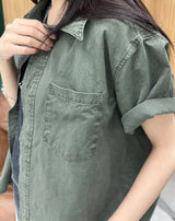 Rudil Crop-Dyed Short Sleeve Shirt