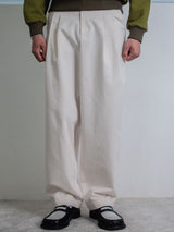 26ss wide double pleats chino pants 3color