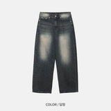 インディゴウィアドレッグデニムパンツ – サイズ S, M, L