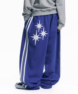 Star Piping Track Balloon Sweat Pants - Blue