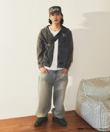 WASHED SOLAR APPLIQUE ZIP UP HOODIE