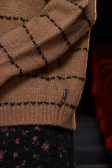 STITCH RUGBY POLO KNIT / DARK BEIGE