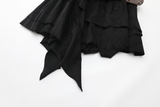 Metal Belt Layered Uneven Skirt