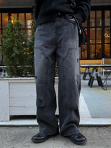 Double carpenter denim pants