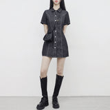 hoz stitch denim dress