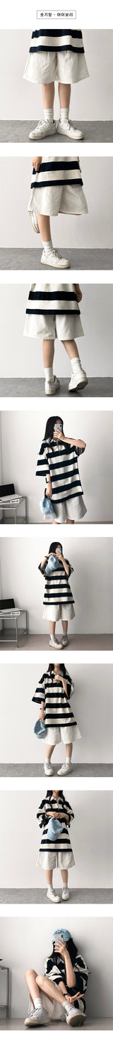 Retro waistband pintuck cotton bermuda pants shorts [short, basic selection]