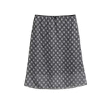Check & Dot Mix A-Line Skirt 233114720