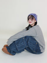 Zelda Double Pocket String Wide Denim Pants