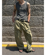[S/S] ピグメントヘンリーネッククロップノースリーブ(3color)
