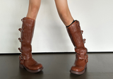 FAUX-LEATHER FEMININE POINT DAILY SIDE-BUCKLE 5CM PLATFORM HEELS - 2 COLOR