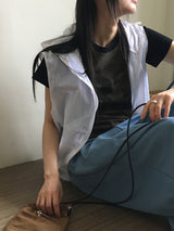 [5色] ウェルダンナイロンストリングウィンドブレーカーフードベスト