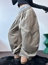 コーデュロイビッグカーゴバルーンロングパンツ 🤍💛💚2カラー