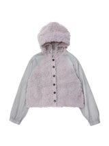 Lace Crop Hood (Grey+Pink)