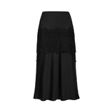 [24SS LSD COLLECTION] Slip lace Midi Skirt_Black