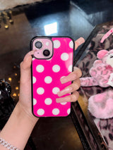 Candy bonbon phone case (Cherry pink) - black glass - standard(non-magsafe)