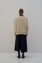 SWEATSHIRT EARTHYUSE NEEDLEWORK - CREAM