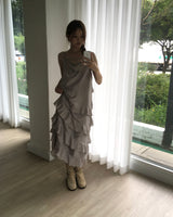 イブリンラッフルロングドレス