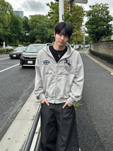 West semi-cropped zip-up hoodie