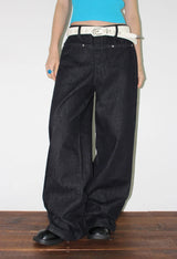 LINEAR POCKET WIDE DENIM