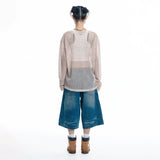 カットオフネットニット- BEIGE