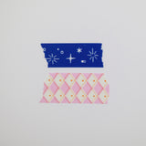Blue Sparkle & Pink Argyle Knit Maskingtape Set (2 Pieces)