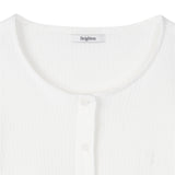 Bella Semi Crop Cardigan White