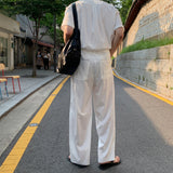 LMN Enle サマーナイロンウェスタンセットアップパンツ (3 colors)