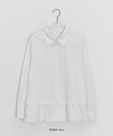 Toyan Frill Shirring Collar Shirt Blouse