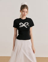 ダーリンレースリボンサマーTシャツ Black