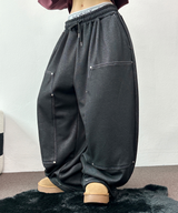 MINK🐻🧸RIVET STRING LONG WIDE PANTS 💙🖤2COLOR