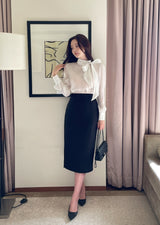 Neju Bling Satin Tie Blouse