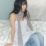 vintage dot scarf grey