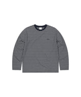 STRIPE BASIC LOGO LONG SLEEVE_NAVY