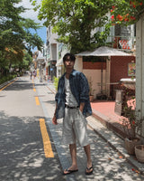 ダンズワンタックワイドバミューダパンツ