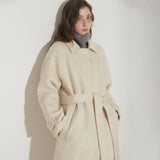 WOOL BALMACAAN COAT [IVORY]