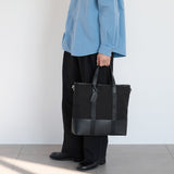 Dual Top Canvas Tote Bag_Black
